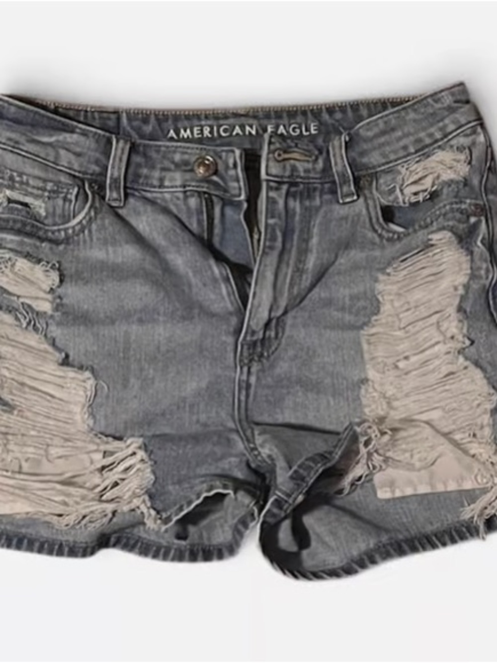 American Eagle Outfitters Gray Distressed Cutoff Jean Shorts